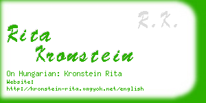 rita kronstein business card